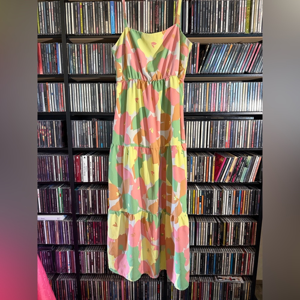 Sanctuary Smocked Maxi Dress XS Cottagecore Boho Maxi Multicolor Floral Sundress